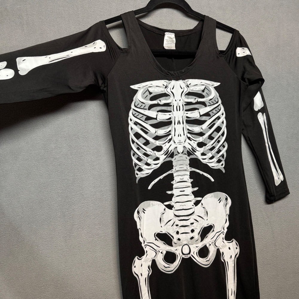 Spirit Halloween Bad To The Bone Skeleton Dress Costume M/L Black 01236868‎ - Picture 5 of 13